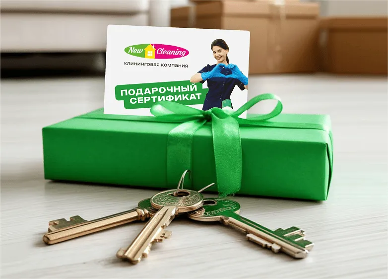Подарок новоселам 3 сертификата на 1000 руб. при заказе уборки после ремонта